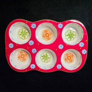 Anthropologie Dutch Wax Ceramic Muffin Pan